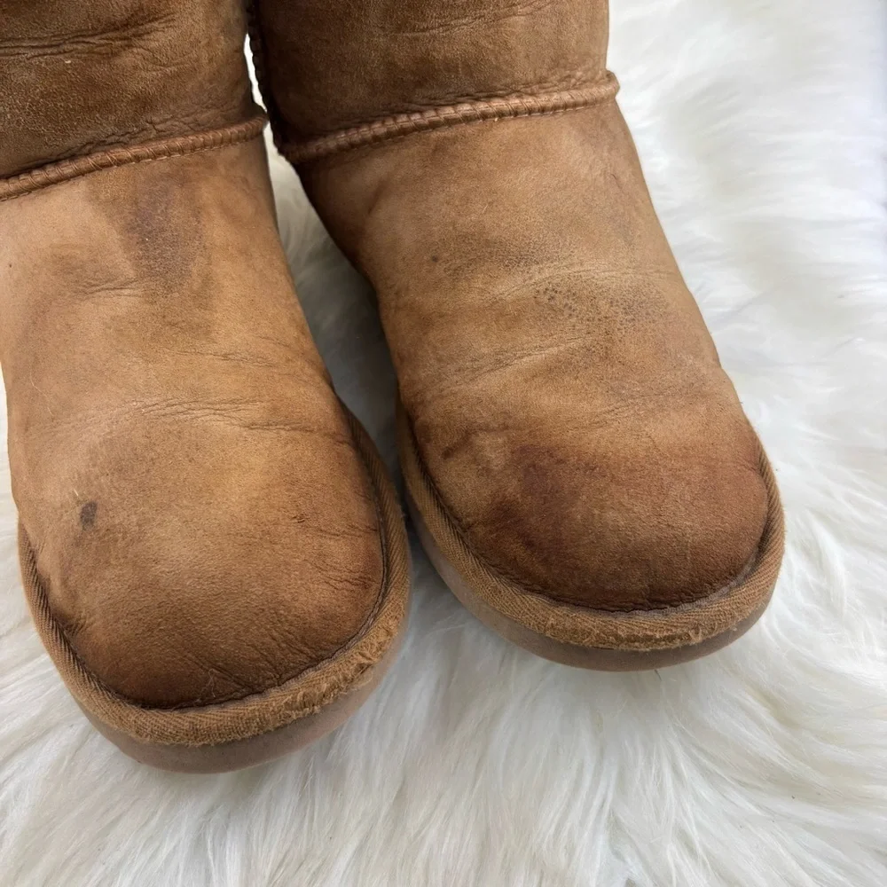 UGG Pull Up Bows Tan Winter Boots Size 9 Woman - Picture 12 of 15